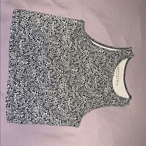 Black and White Flowered Crop Top